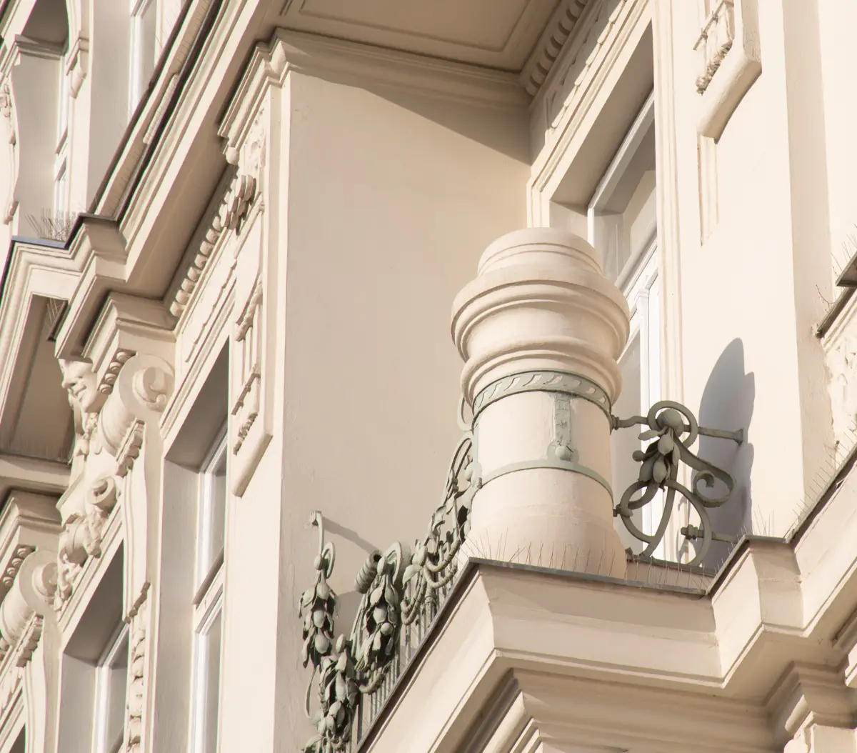 Detailaufnahme des Bürogebäudes malthus